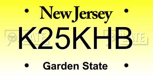 K25KHB New Jersey License Plate