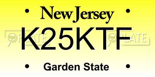 K25KTF New Jersey License Plate
