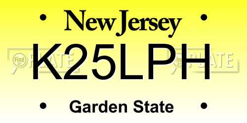 K25LPH New Jersey License Plate