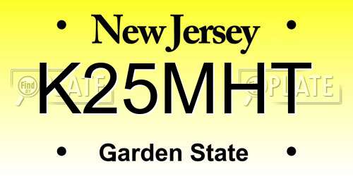 K25MHT New Jersey License Plate