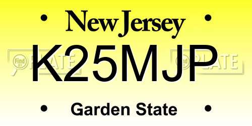 K25MJP New Jersey License Plate