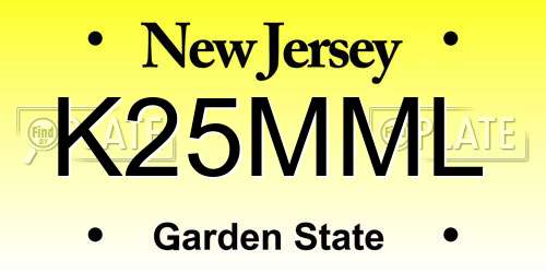 K25MML New Jersey License Plate