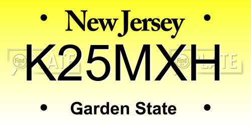 K25MXH New Jersey License Plate