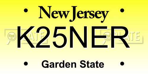 K25NER New Jersey License Plate