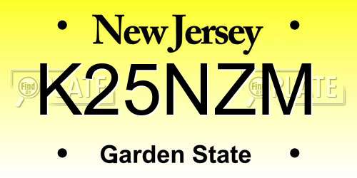 K25NZM New Jersey License Plate