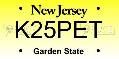 K25PET New Jersey License Plate