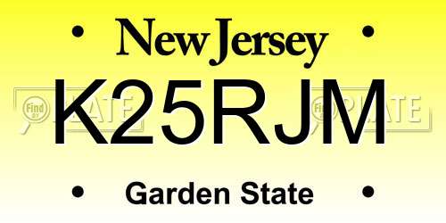 K25RJM New Jersey License Plate