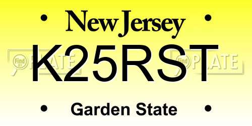 K25RST New Jersey License Plate