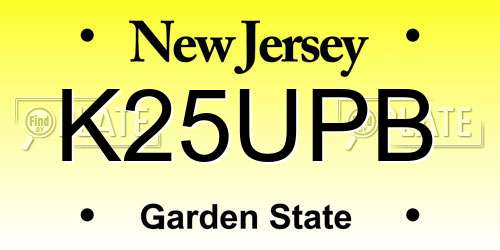 K25UPB New Jersey License Plate