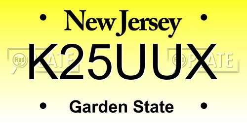 K25UUX New Jersey License Plate