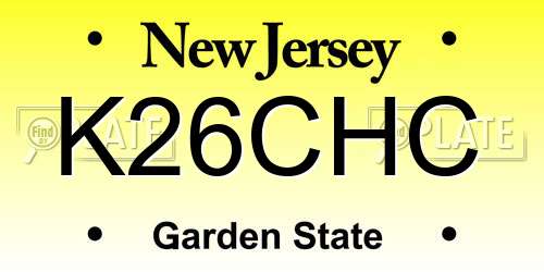 K26CHC New Jersey License Plate