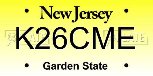 K26CME New Jersey License Plate