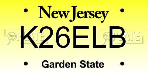 K26ELB New Jersey License Plate