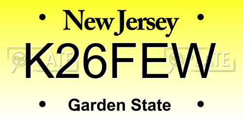 K26FEW New Jersey License Plate