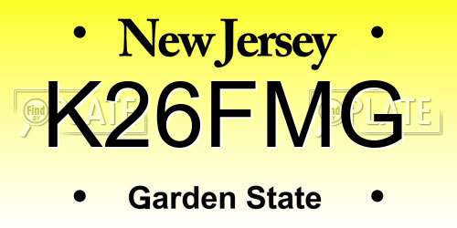 K26FMG New Jersey License Plate