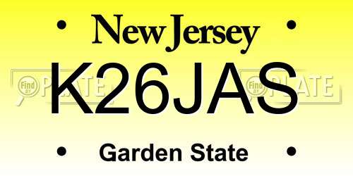 K26JAS New Jersey License Plate
