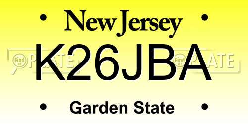K26JBA New Jersey License Plate