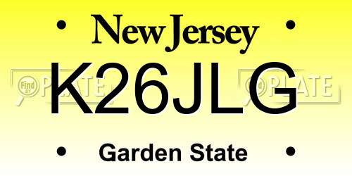 K26JLG New Jersey License Plate