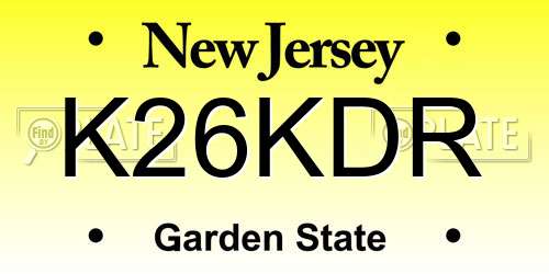 K26KDR New Jersey License Plate