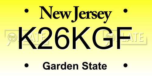 K26KGF New Jersey License Plate