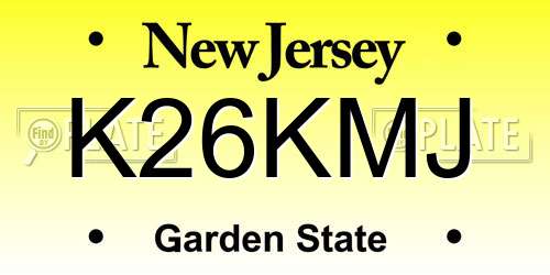 K26KMJ New Jersey License Plate