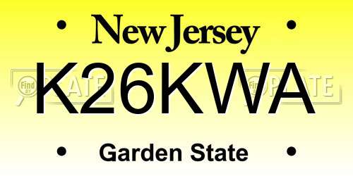 K26KWA New Jersey License Plate