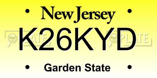 K26KYD New Jersey License Plate