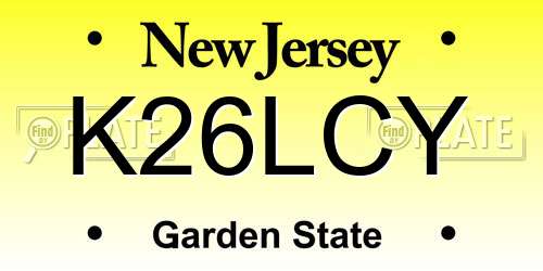 K26LCY New Jersey License Plate