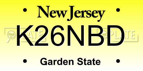 K26NBD New Jersey License Plate