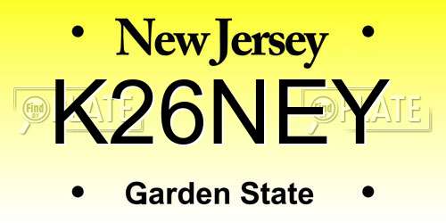 K26NEY New Jersey License Plate