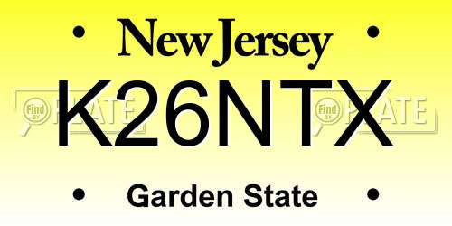 K26NTX New Jersey License Plate