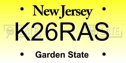 K26RAS New Jersey License Plate