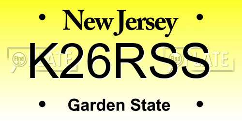 K26RSS New Jersey License Plate