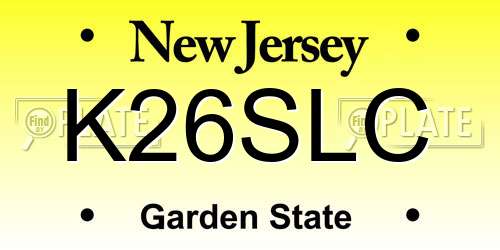 K26SLC New Jersey License Plate