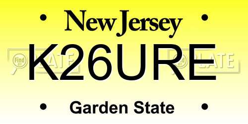 K26URE New Jersey License Plate