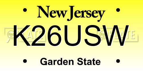 K26USW New Jersey License Plate