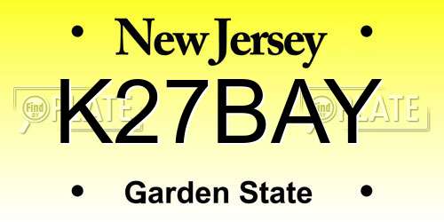 K27BAY New Jersey License Plate