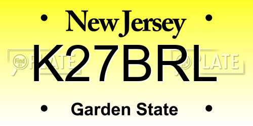 K27BRL New Jersey License Plate