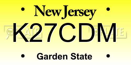 K27CDM New Jersey License Plate