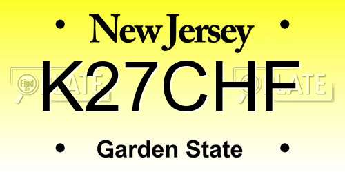 K27CHF New Jersey License Plate