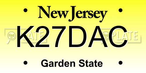K27DAC New Jersey License Plate