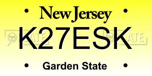 K27ESK New Jersey License Plate