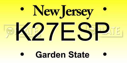 K27ESP New Jersey License Plate