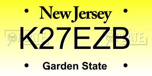 K27EZB New Jersey License Plate