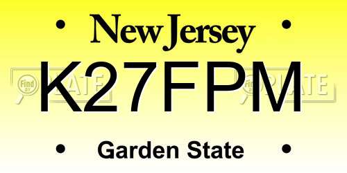 K27FPM New Jersey License Plate