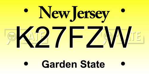 K27FZW New Jersey License Plate