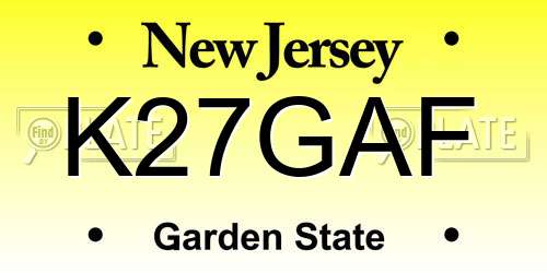 K27GAF New Jersey License Plate