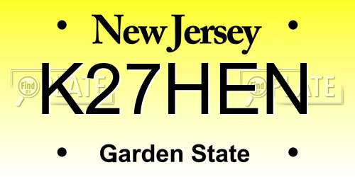 K27HEN New Jersey License Plate
