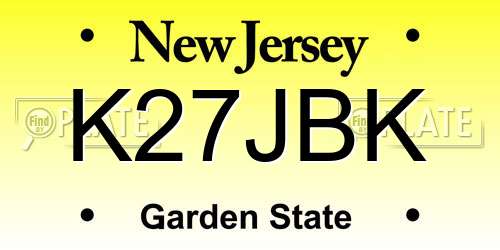 K27JBK New Jersey License Plate