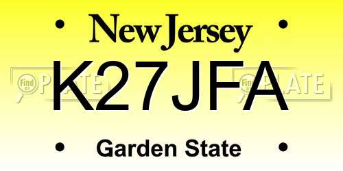K27JFA New Jersey License Plate